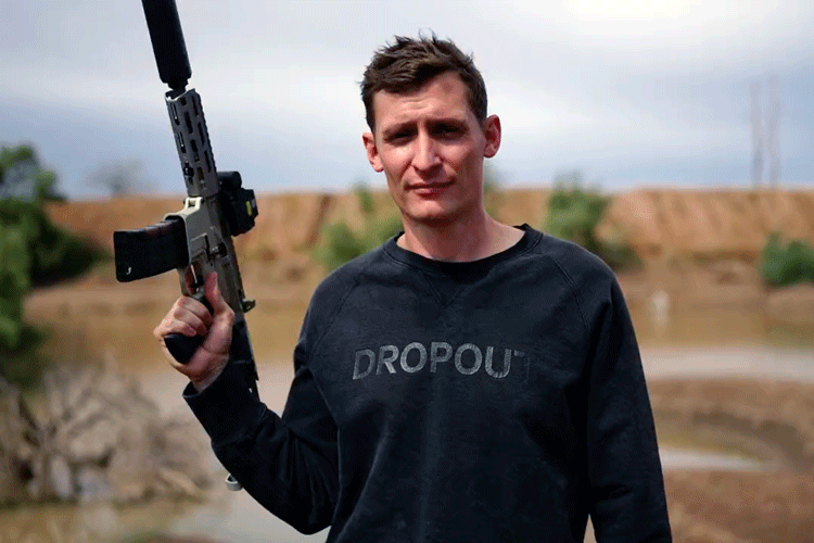 Blake Masters, a now-defeated candidate for US Senate from Arizona, posed with a rifle in one of his campaign ads.