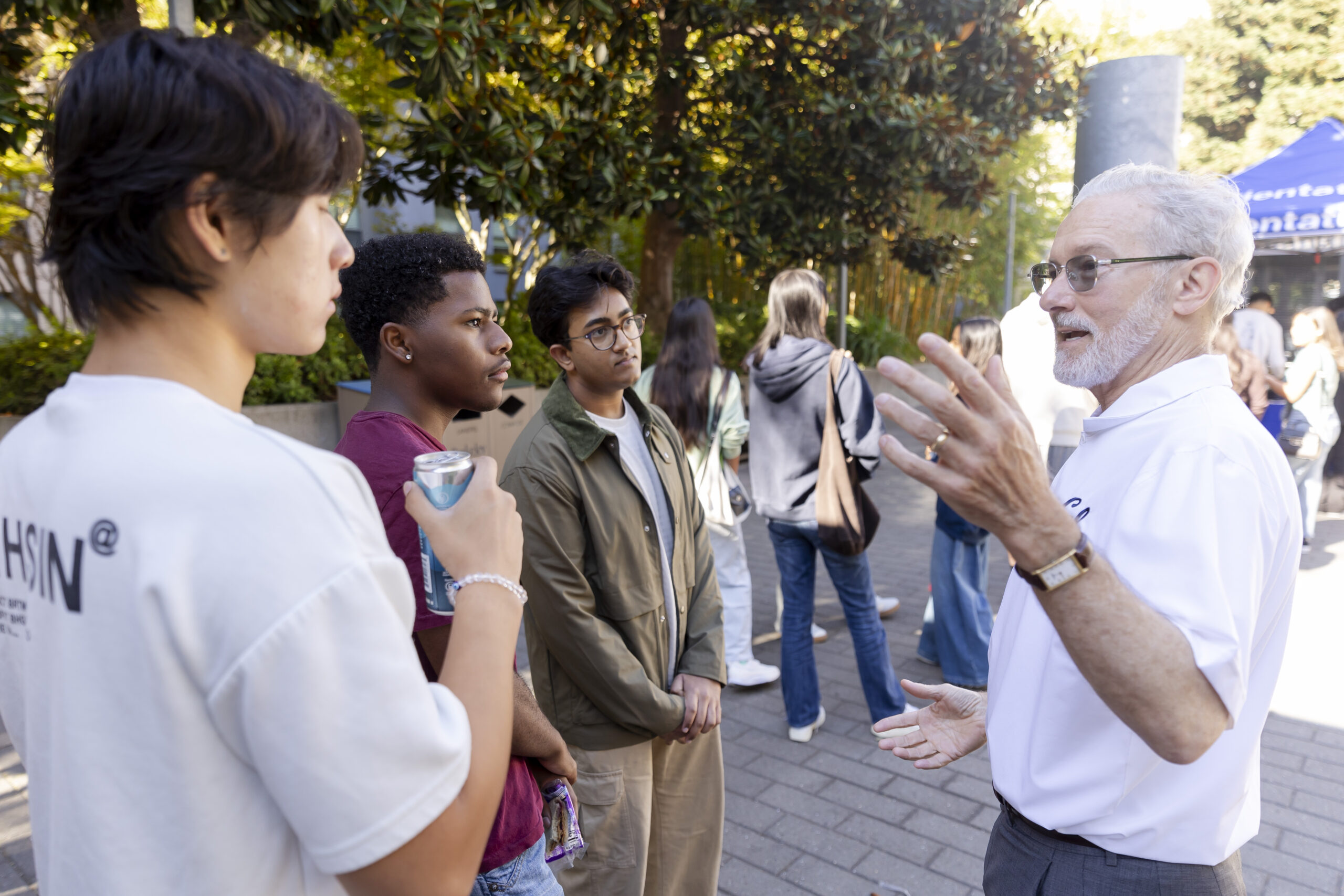 UC Berkeley Chancellor Rich Lyons was in attendance at move-in to greet the university's newest arrivals.